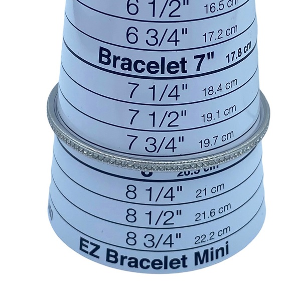 Nadir  silver designer bangle NEW with CZ clear stones size 8” dainty - Picture 3 of 9